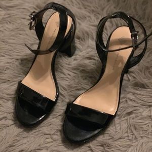 Antonio Melani Black patent leather block heels